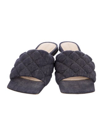 Bottega Veneta Padded Denim Quilted Pattern Slides