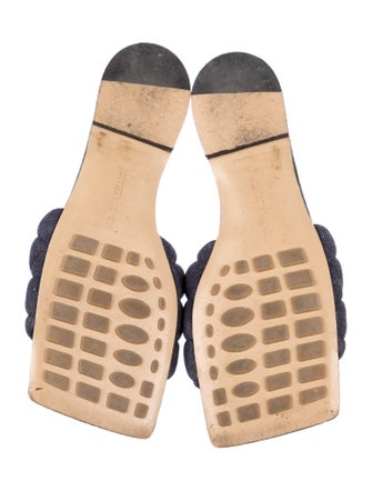 Bottega Veneta Padded Denim Quilted Pattern Slides