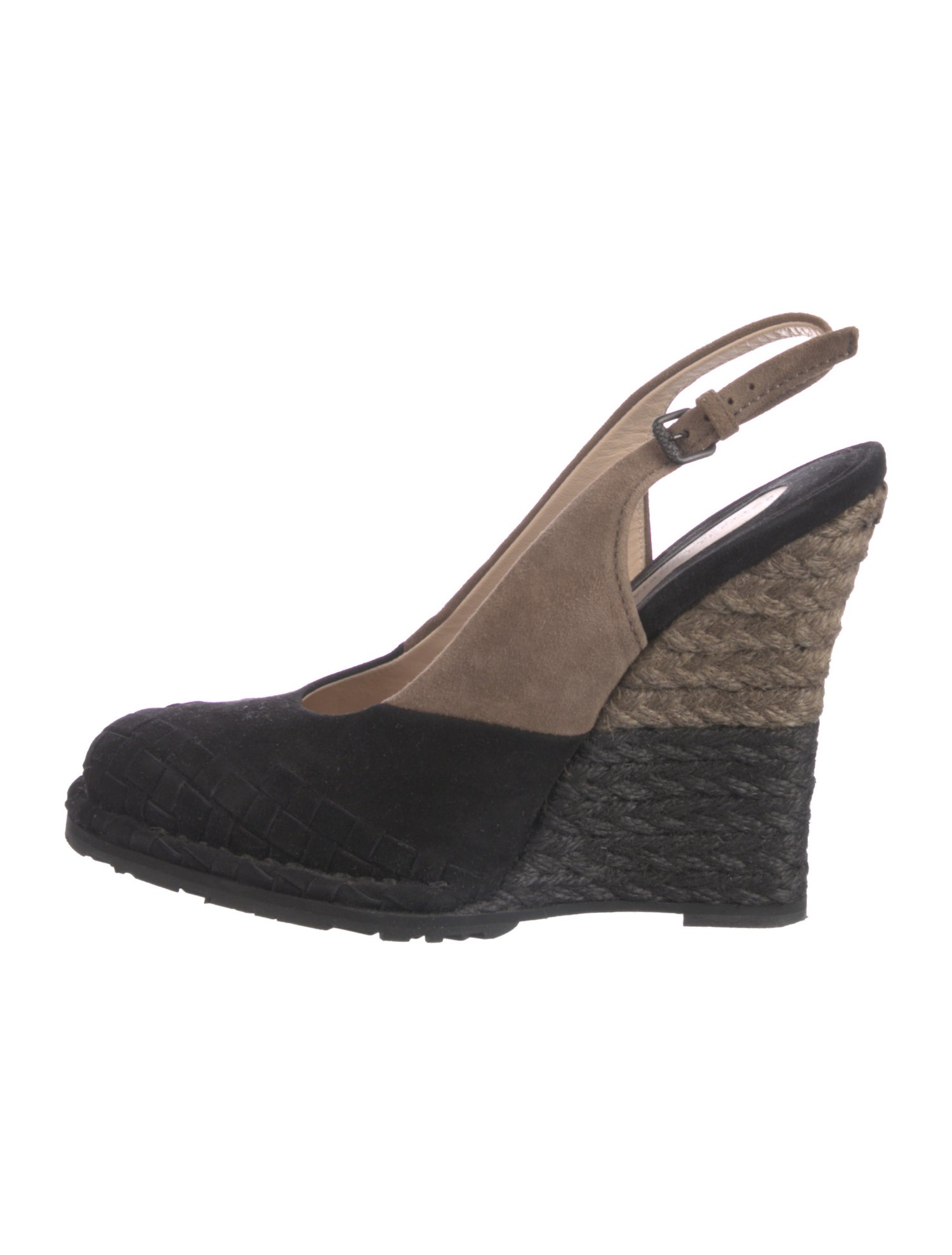 Bottega Veneta Intrecciato Weave Suede Slingback Pumps