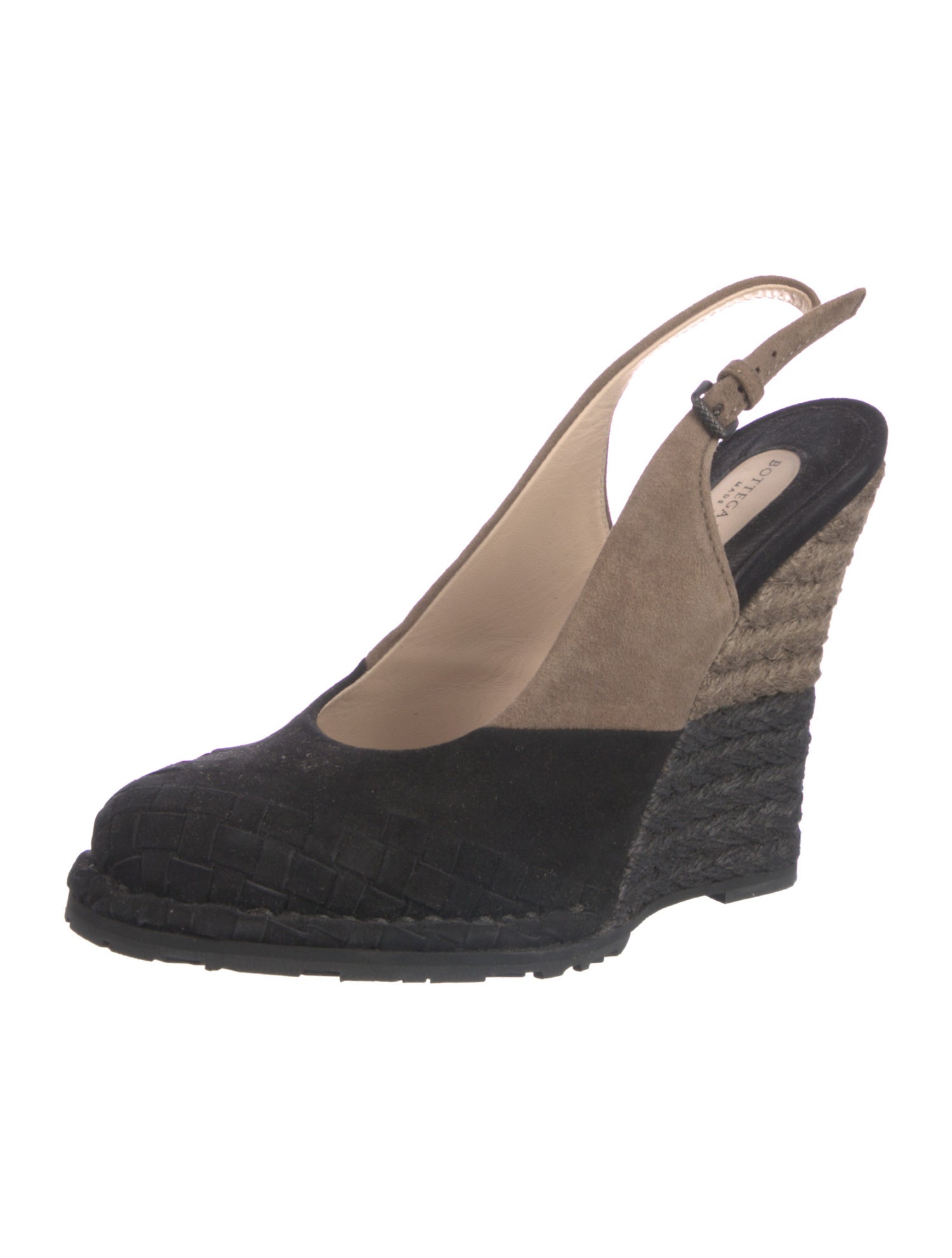 Bottega Veneta Intrecciato Weave Suede Slingback Pumps