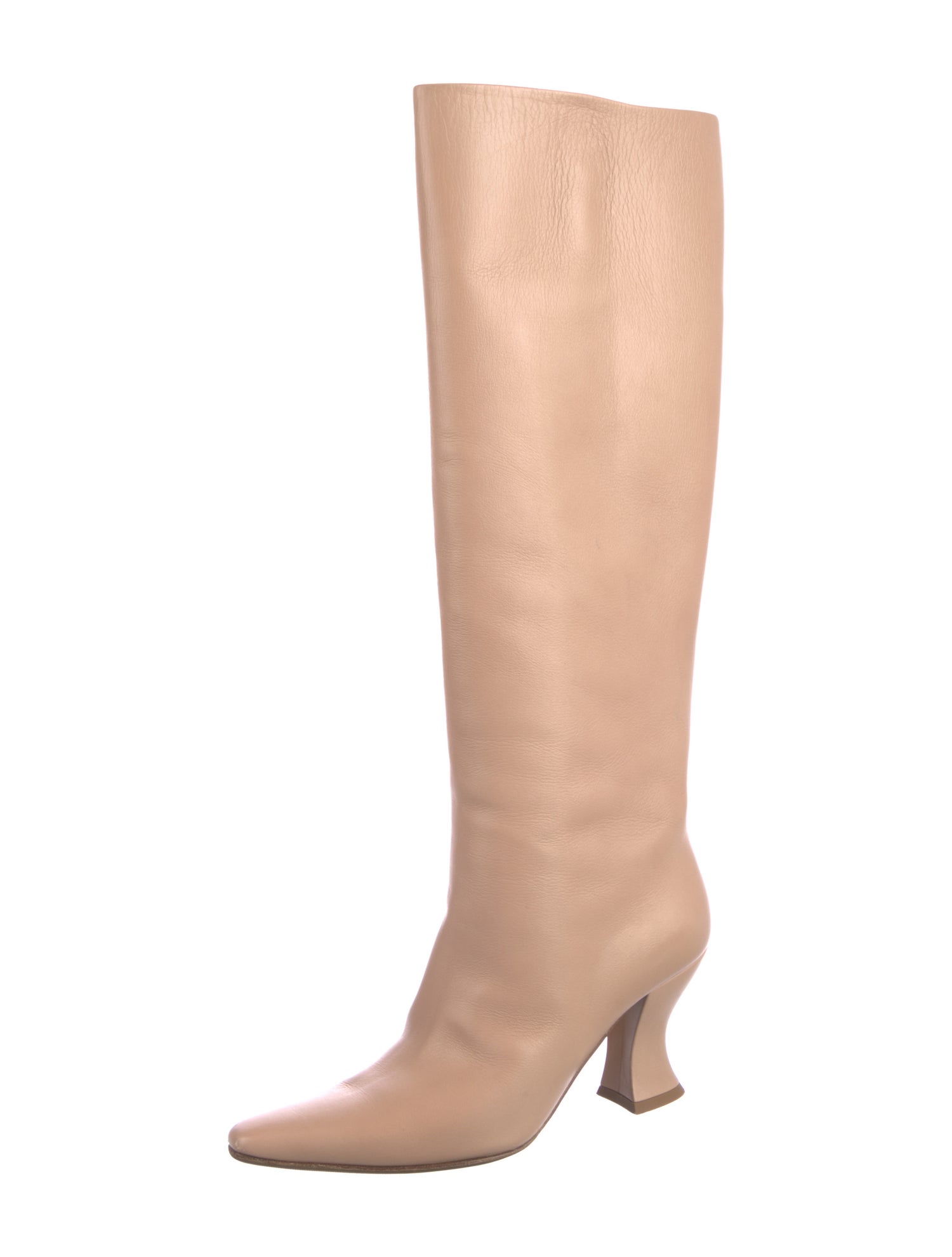 Bottega Veneta Almond Knee-High Leather Boots