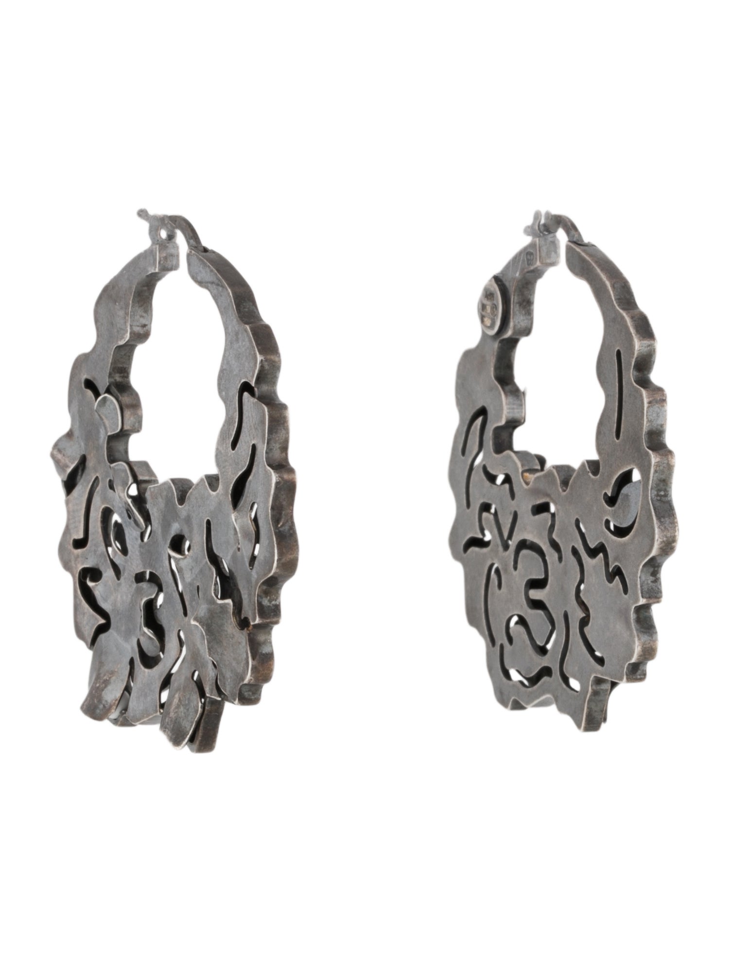 Bottega Veneta Cut Out Hoop Earrings