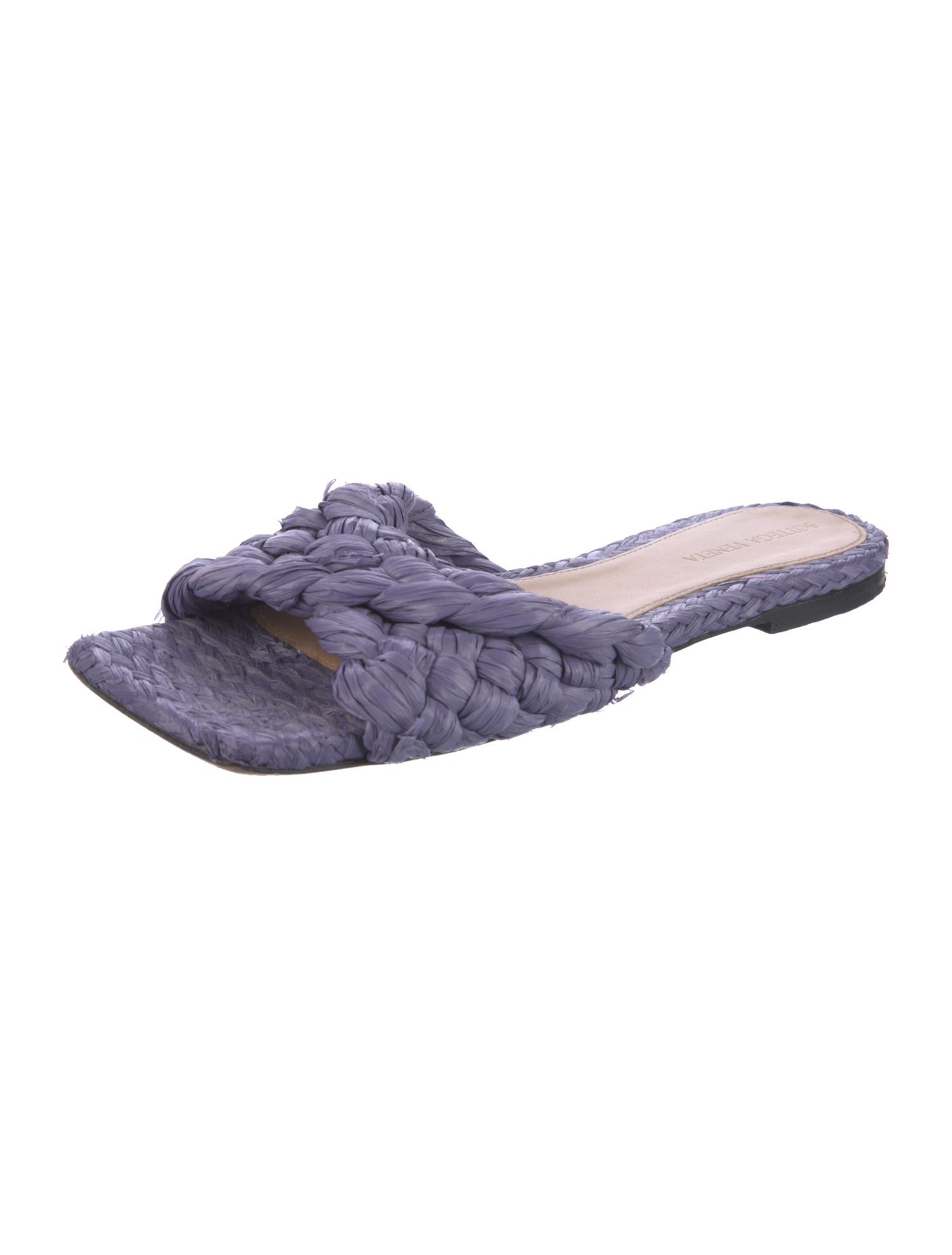 Bottega Veneta Raffia Stretch Intrecciato Weave Slides