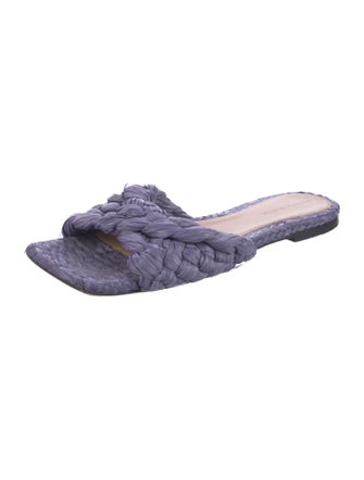 Bottega Veneta Raffia Stretch Intrecciato Weave Slides