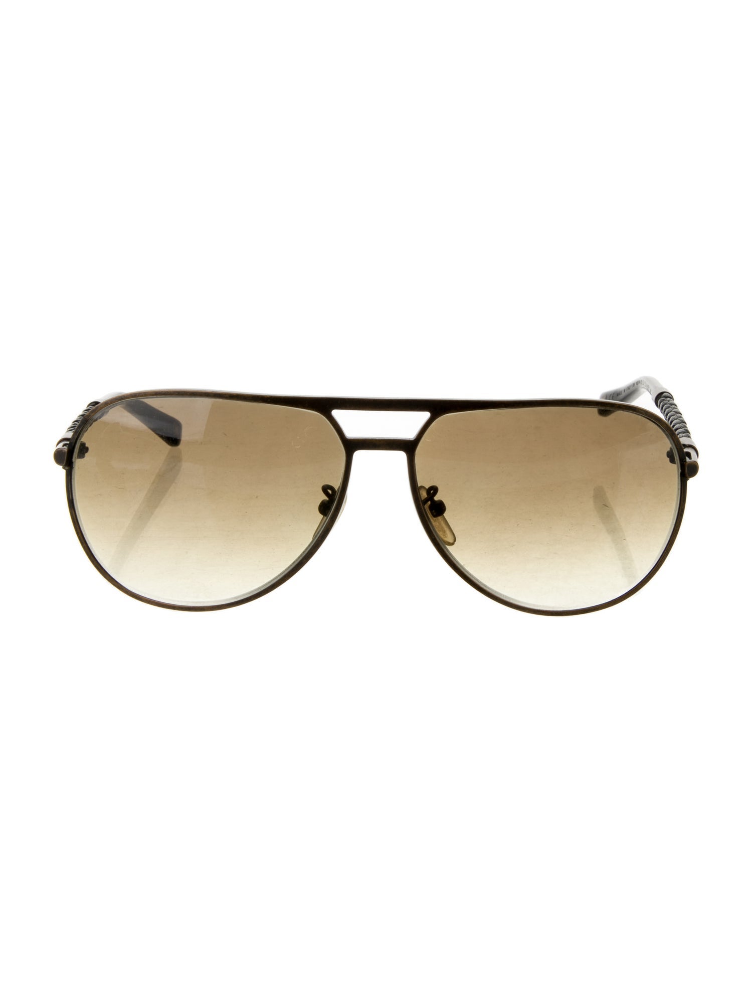 Bottega Veneta Intrecciato Weave Aviator Sunglasses