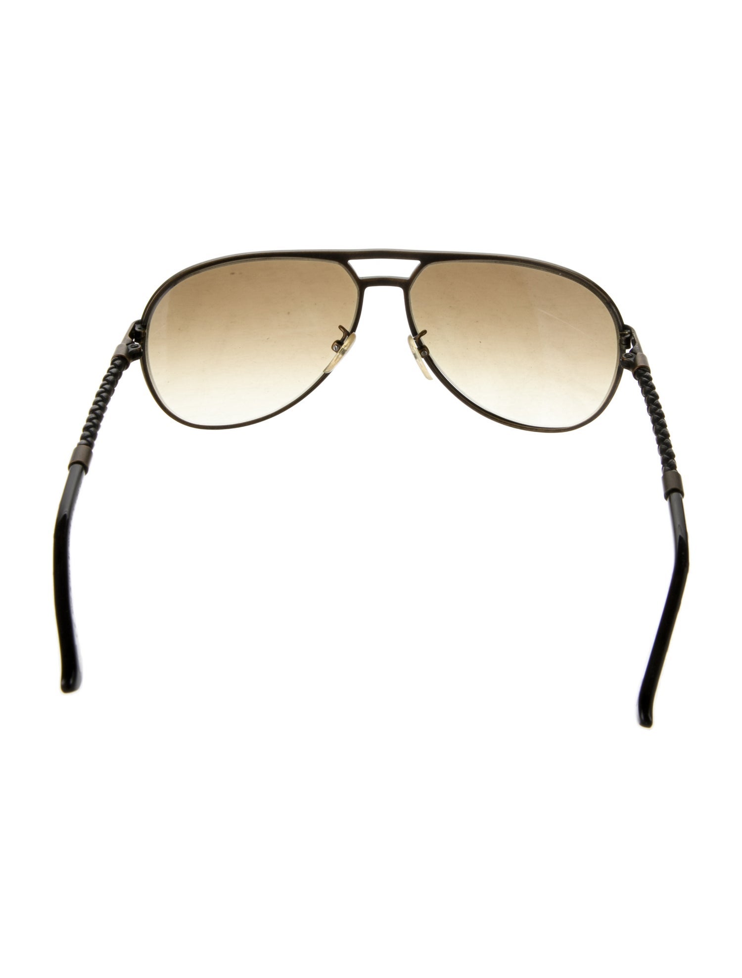 Bottega Veneta Intrecciato Weave Aviator Sunglasses