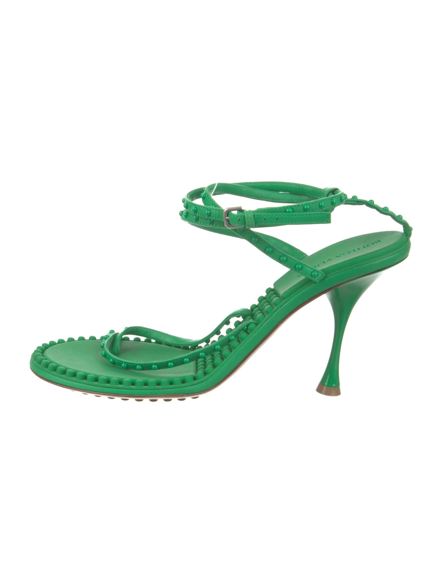 Bottega Veneta Leather Studded Accents Sandals