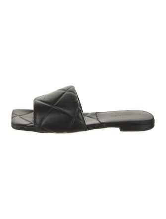 Bottega Veneta Metallic Intrecciato Leather Slides