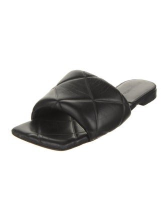 Bottega Veneta Metallic Intrecciato Leather Slides