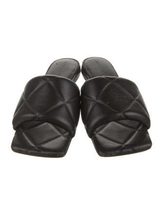 Bottega Veneta Metallic Intrecciato Leather Slides