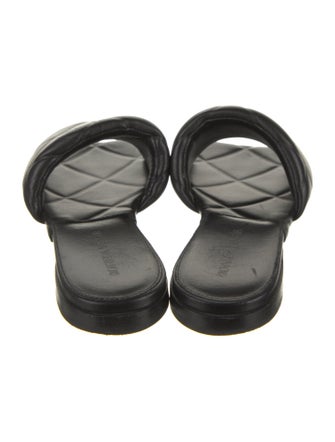 Bottega Veneta Metallic Intrecciato Leather Slides