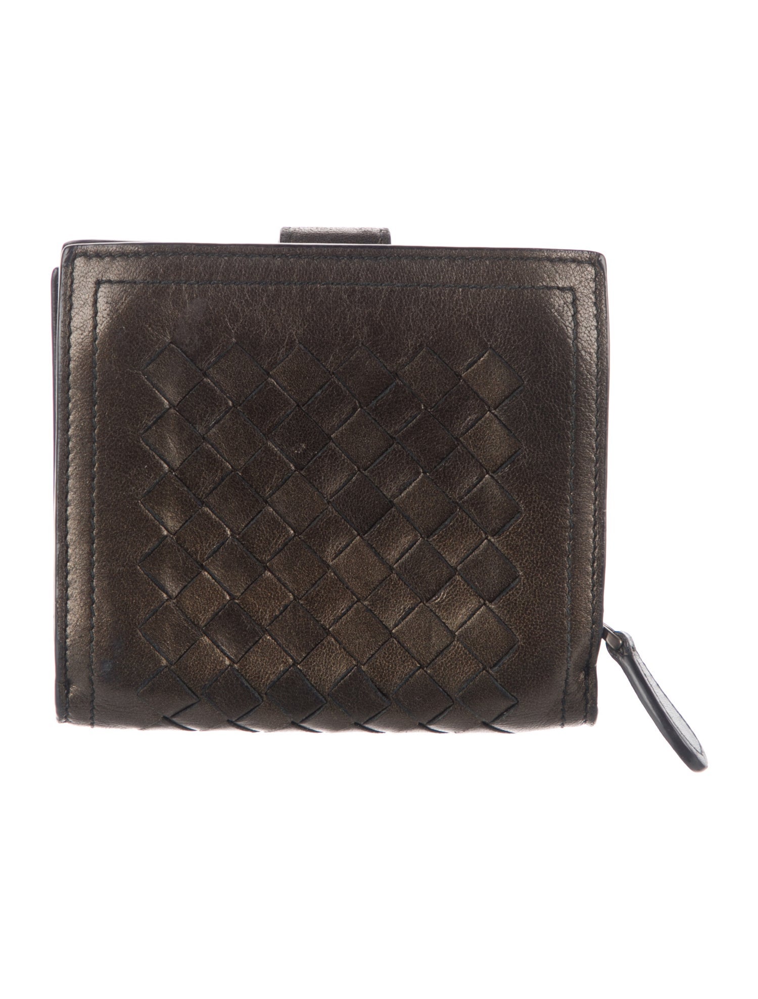Bottega Veneta Intrecciato Weave Leather French Purse