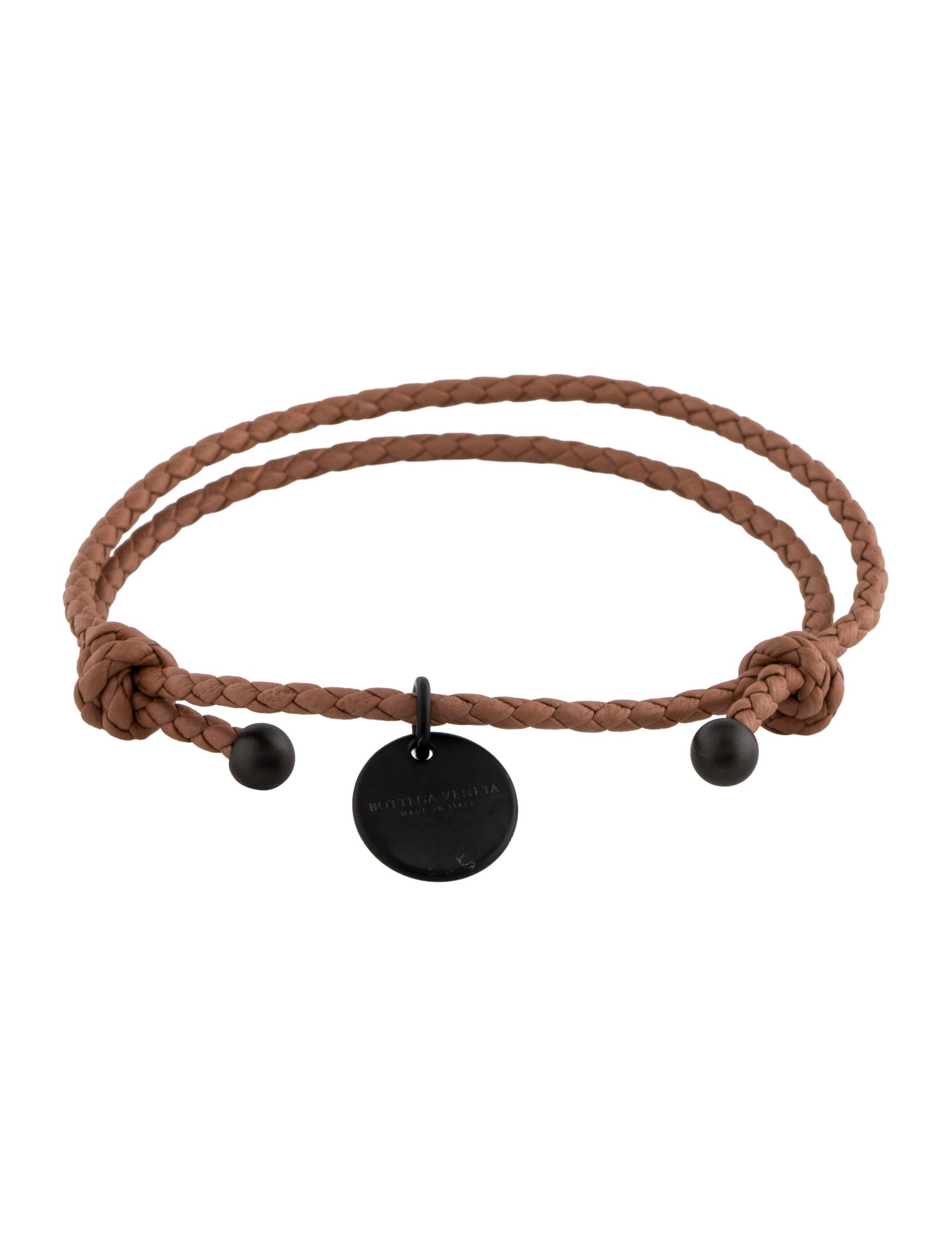 Bottega Veneta Leather Intercciato Double Strand Bracelet