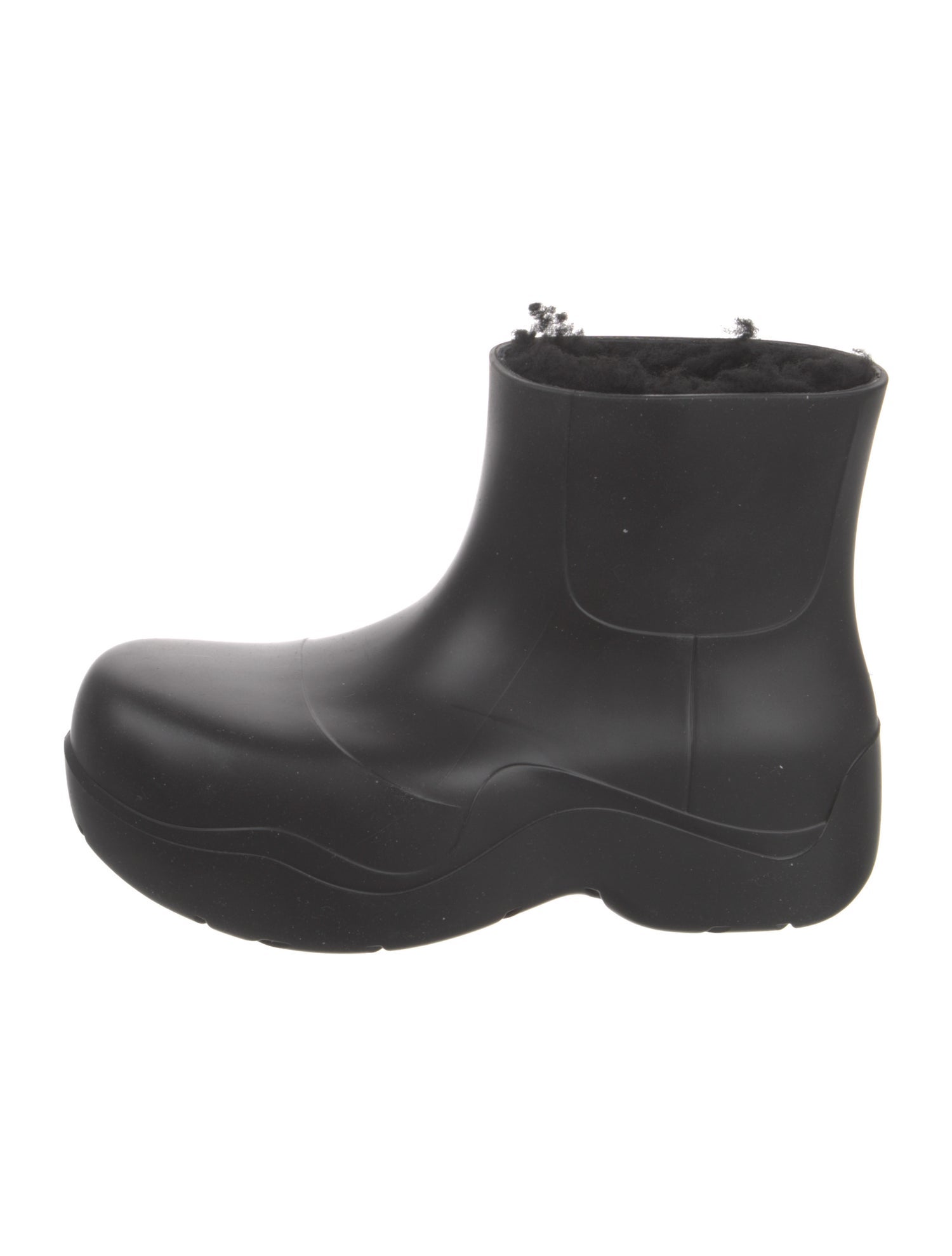 Bottega Veneta Rubber Fur Trim Rain Boots