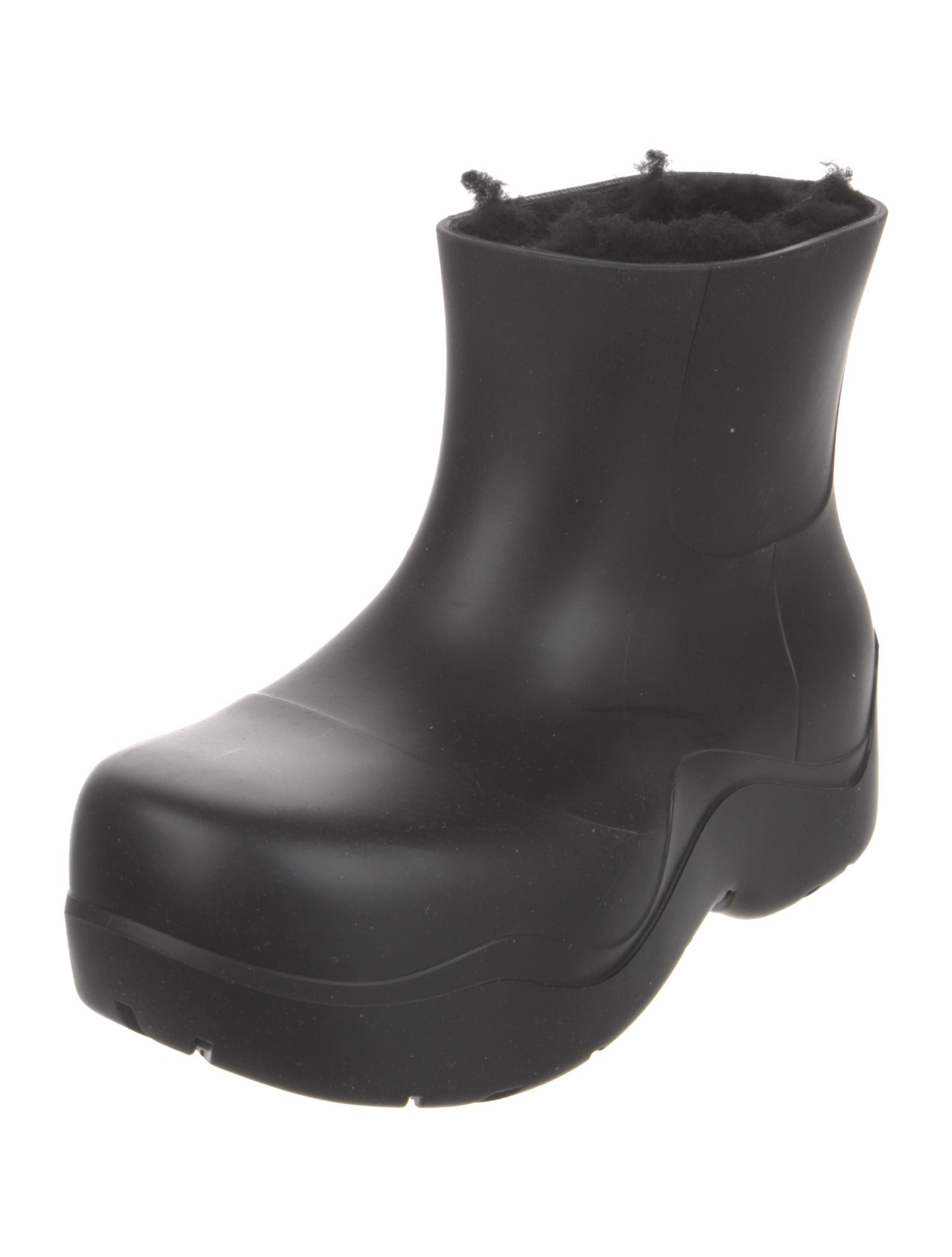 Bottega Veneta Rubber Fur Trim Rain Boots