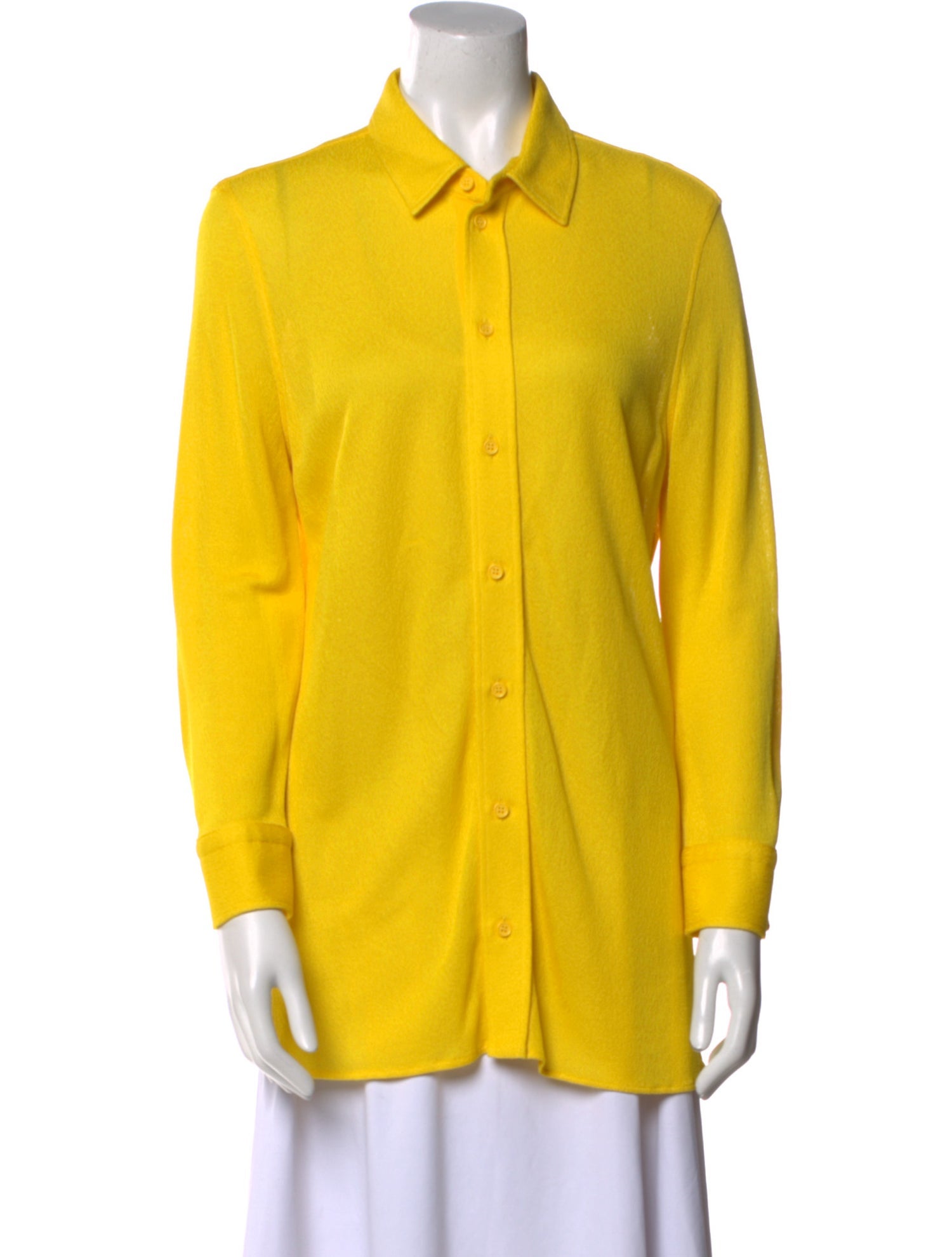 Bottega Veneta Wool Long Sleeve Button-Up Top