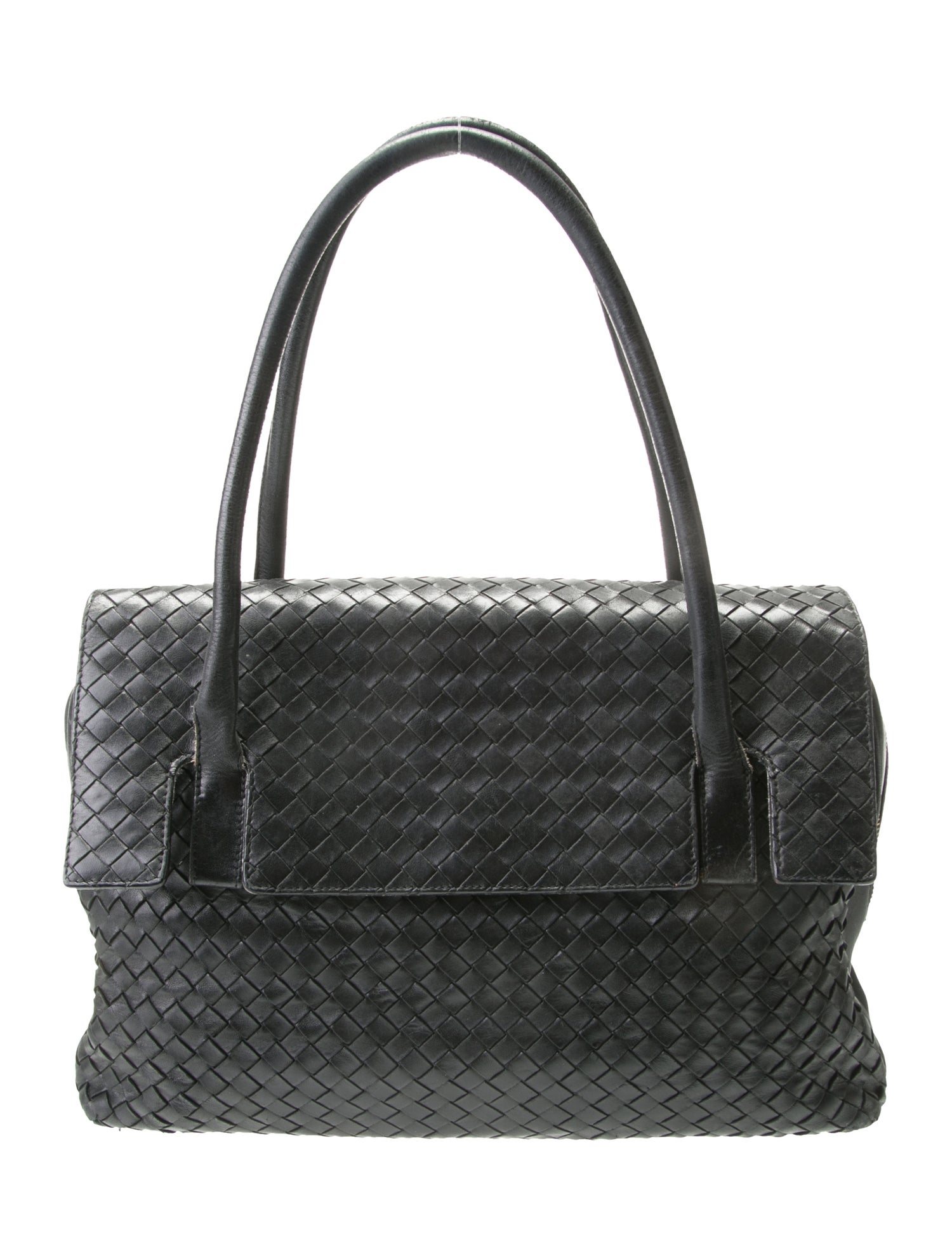 Bottega Veneta Leather Basket Tote - Black Totes, Handbags