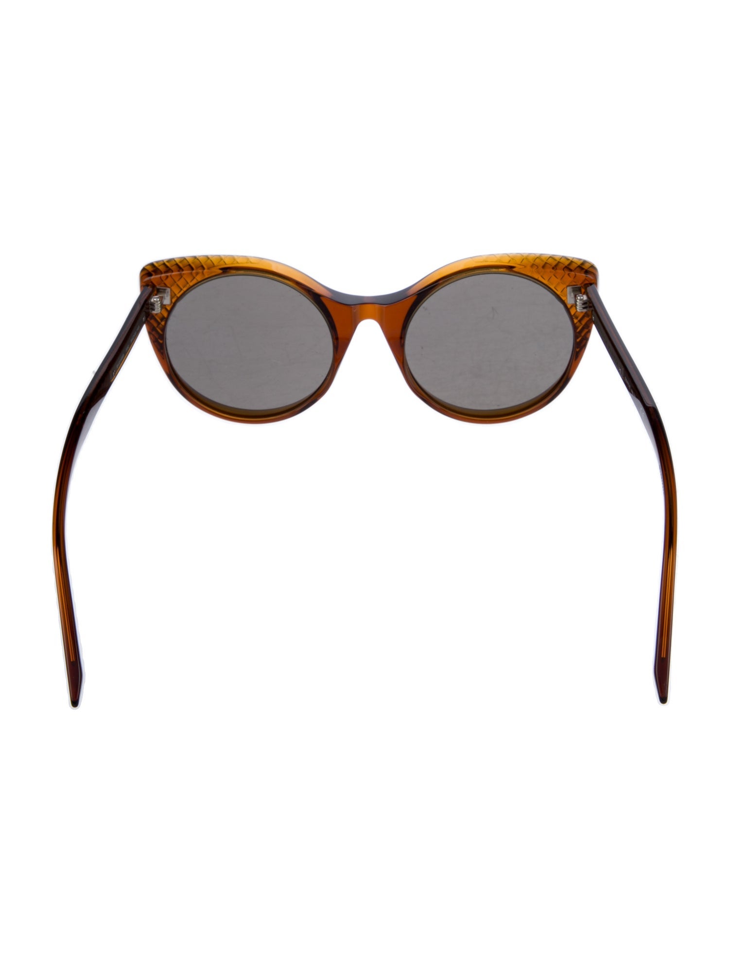 Bottega Veneta Intrecciato Weave Round Sunglasses