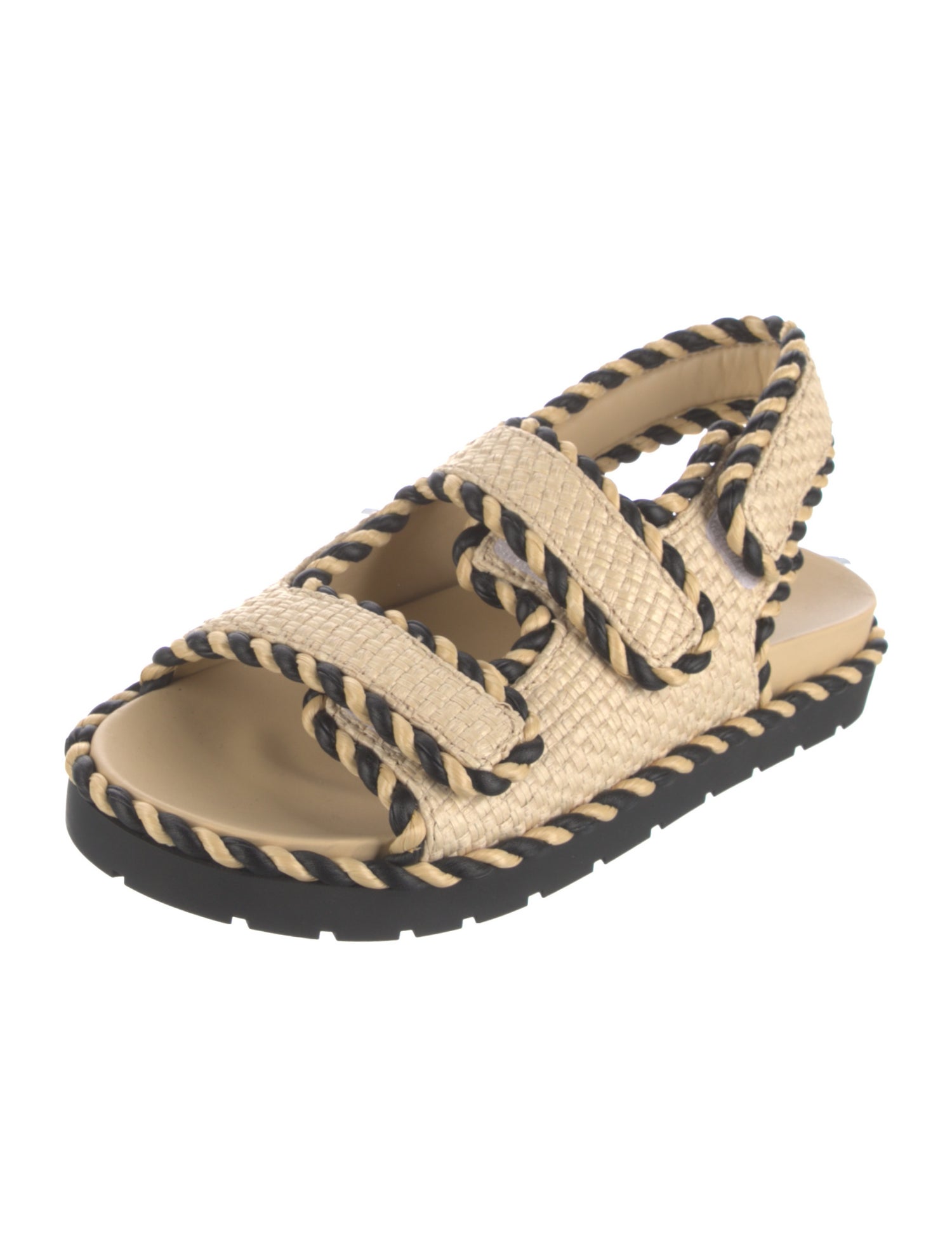 Bottega Veneta Raffia Patterned Sandals