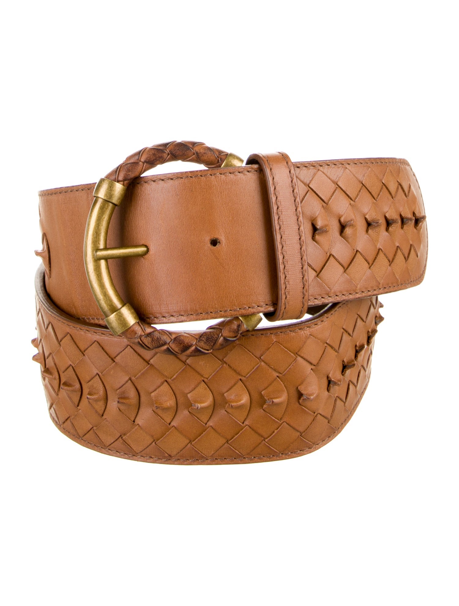 Bottega Veneta Intrecciato Weave Leather Belt