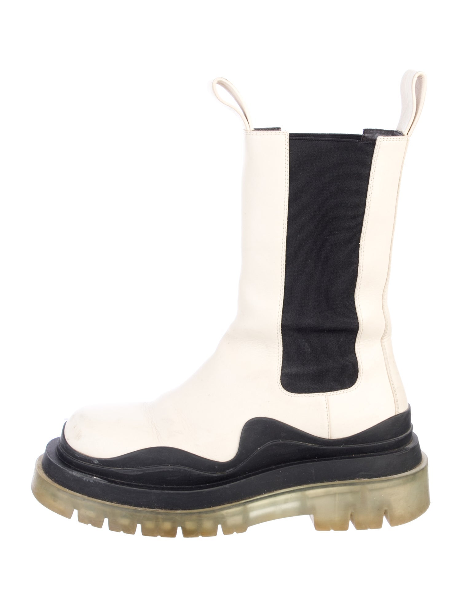 Bottega Veneta Leather Colorblock Pattern Chelsea Boots