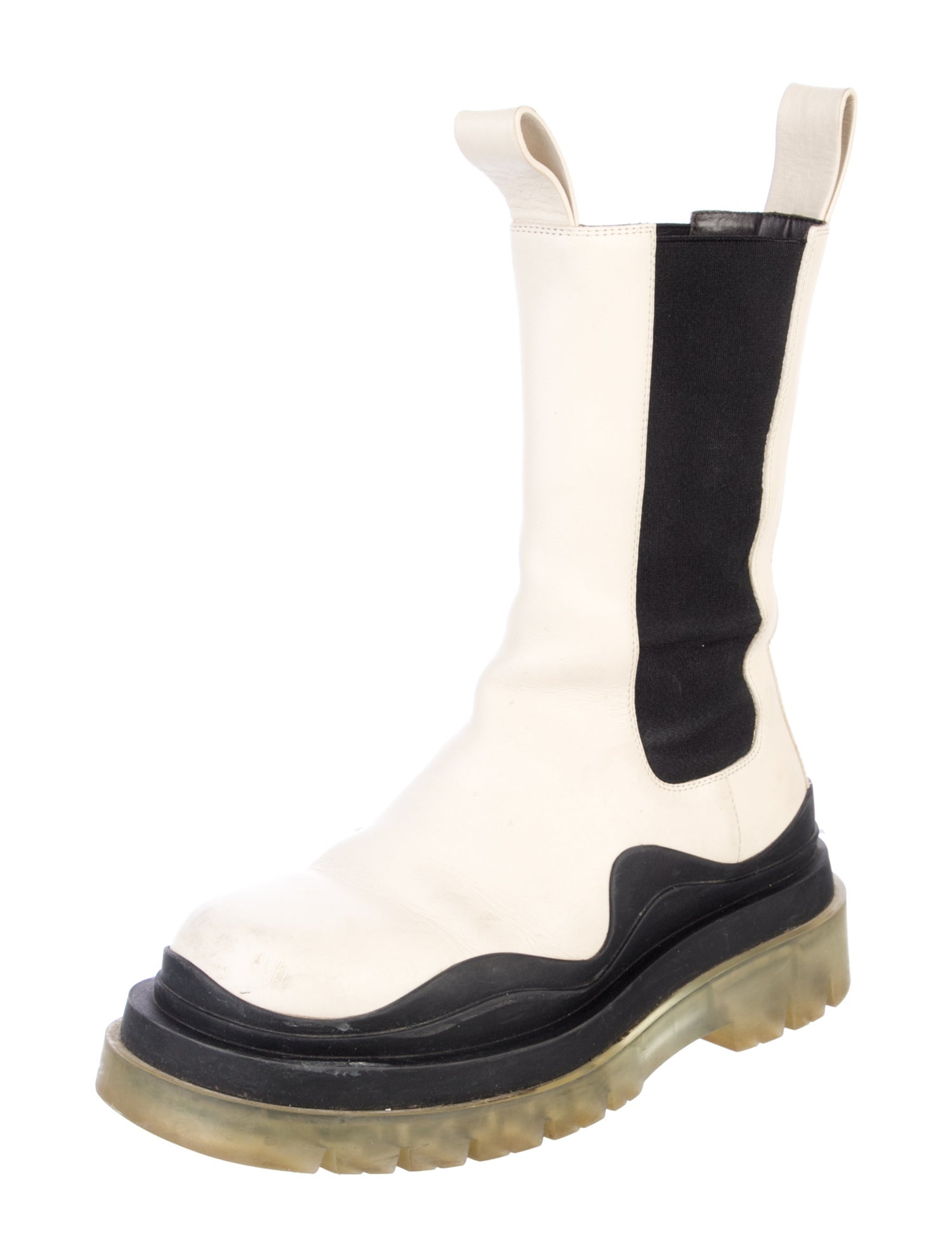 Bottega Veneta Leather Colorblock Pattern Chelsea Boots