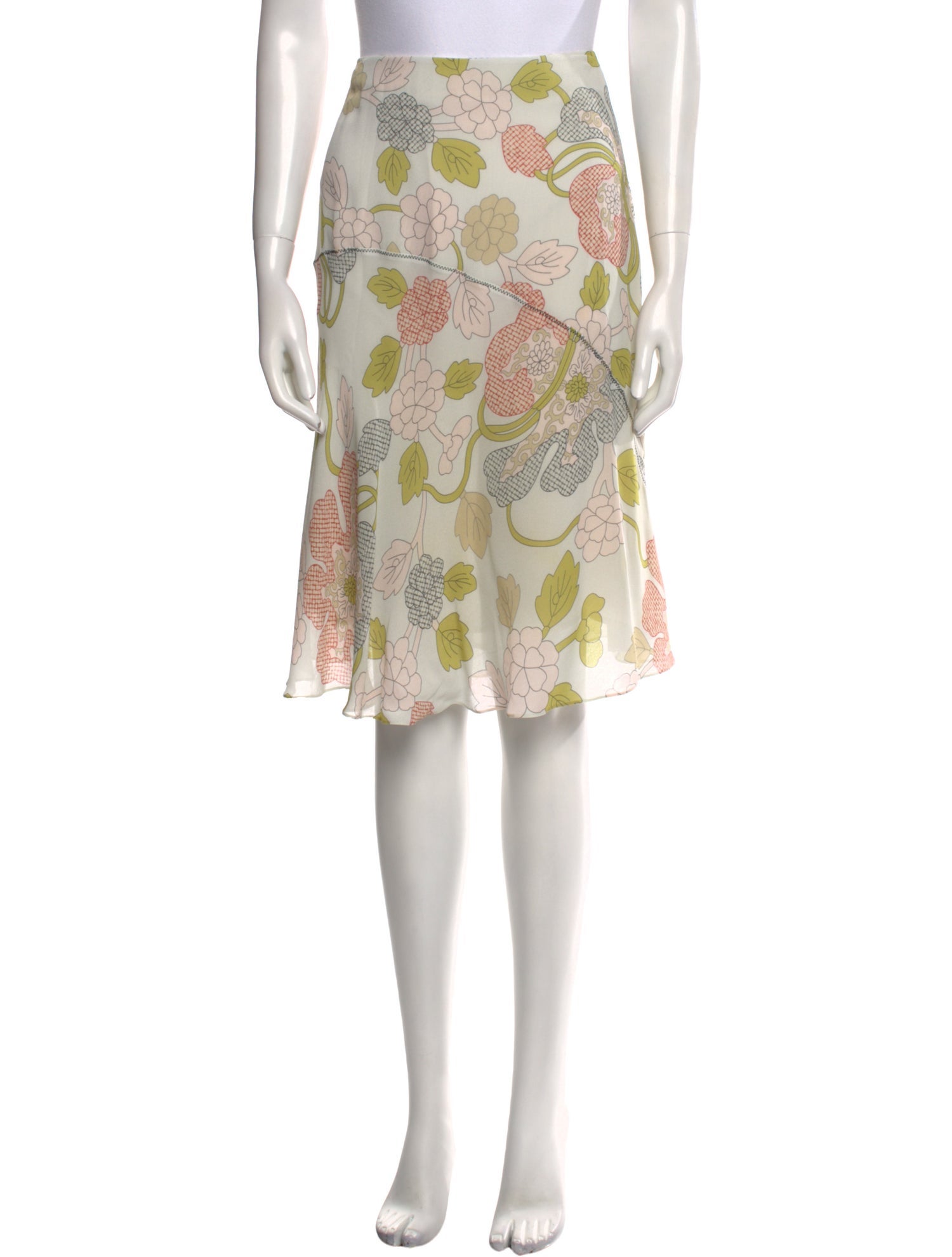 Bottega Veneta Floral Print Knee-Length Skirt