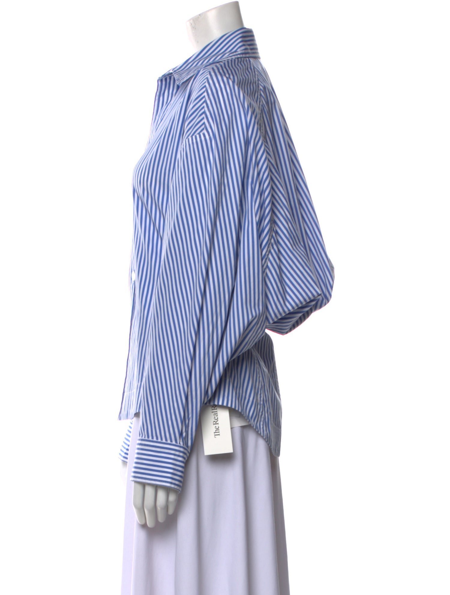 Bottega Veneta Striped Long Sleeve Button-Up Top