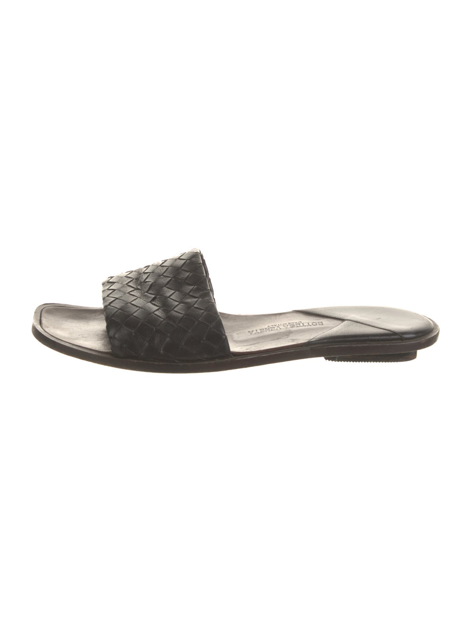 Bottega Veneta Intrecciato Weave Leather Slides