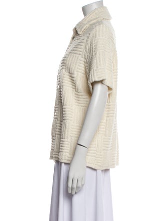 Bottega Veneta Short Sleeve Button-Up Top