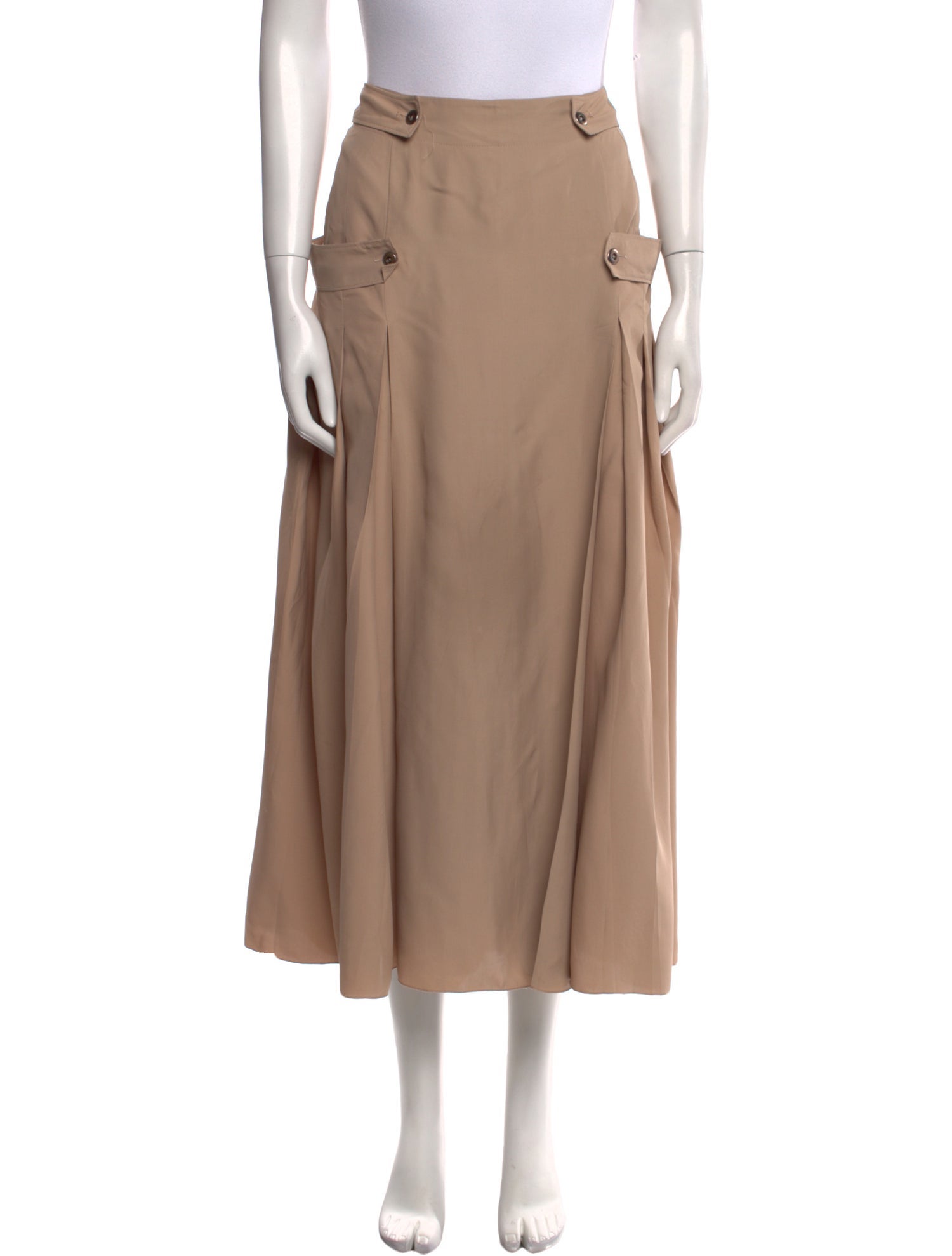 Bottega Veneta Pleated Accents Midi Length Skirt