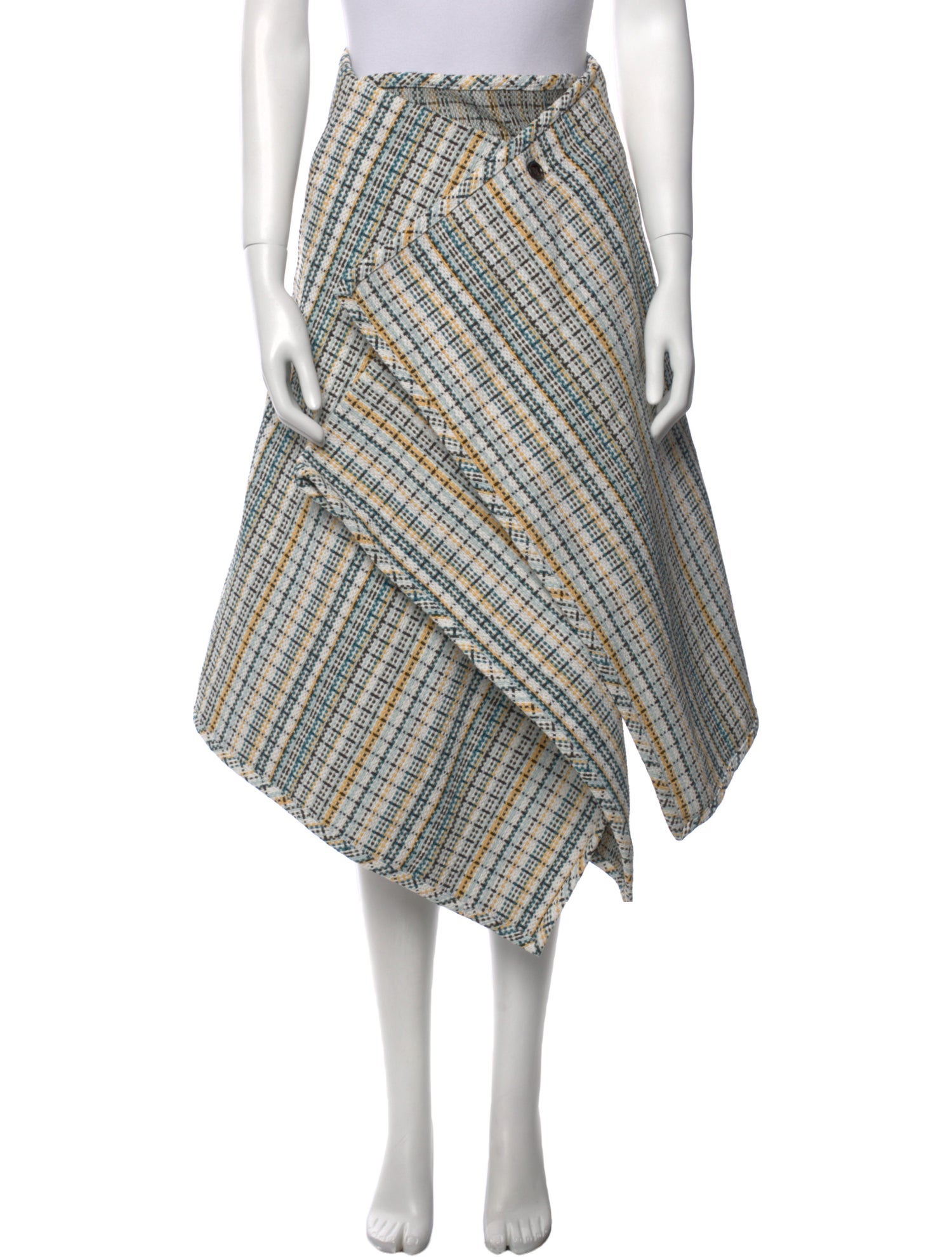Bottega Veneta Plaid Print Knee-Length Skirt