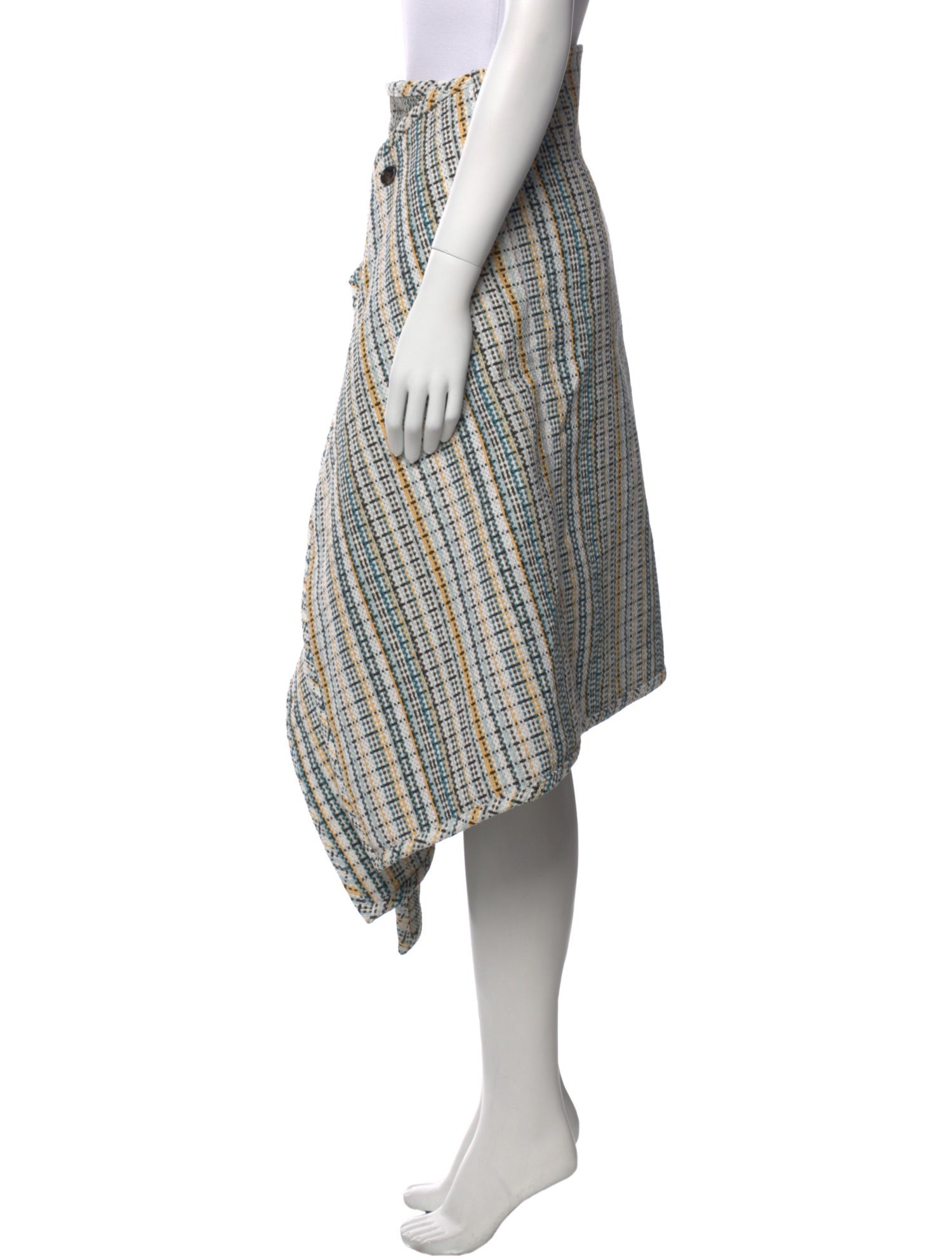 Bottega Veneta Plaid Print Knee-Length Skirt