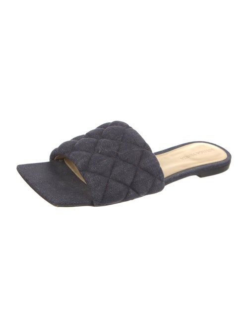 Bottega Veneta Quilted Pattern Denim Slides