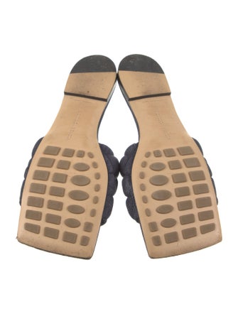 Bottega Veneta Quilted Pattern Denim Slides