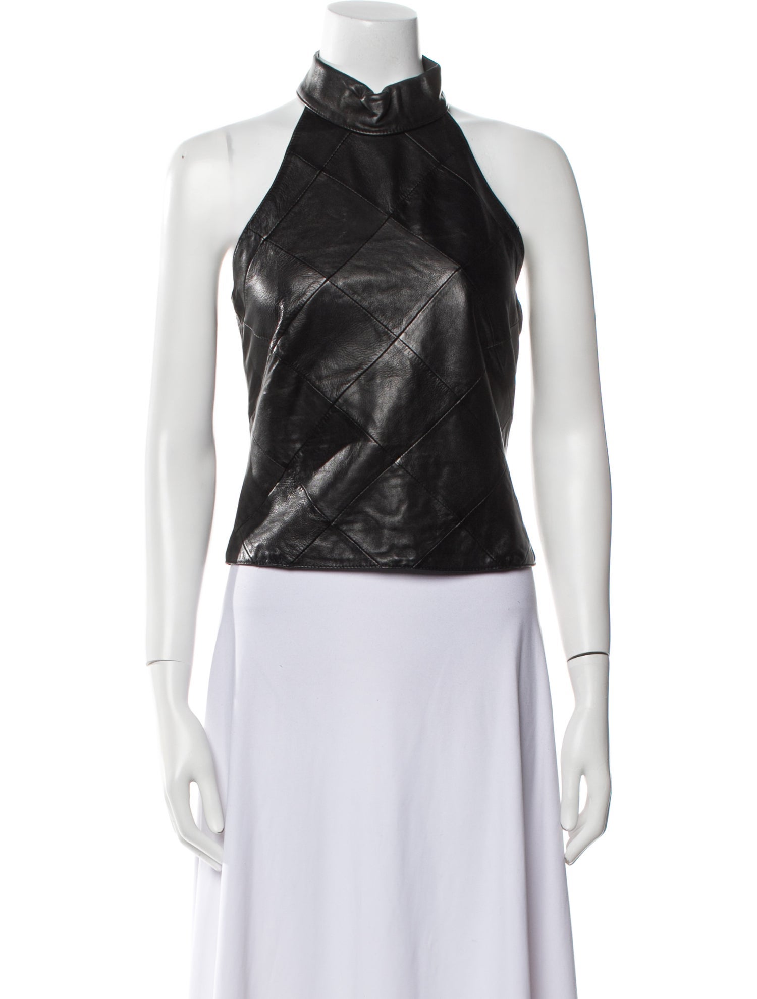 Bottega Veneta 2000's Leather Crop Top