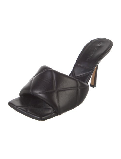 Bottega Veneta Lido Heeled Quilted Pattern Slides