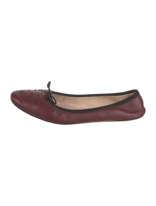 Bottega Veneta Leather Bow Accents Ballet Flats