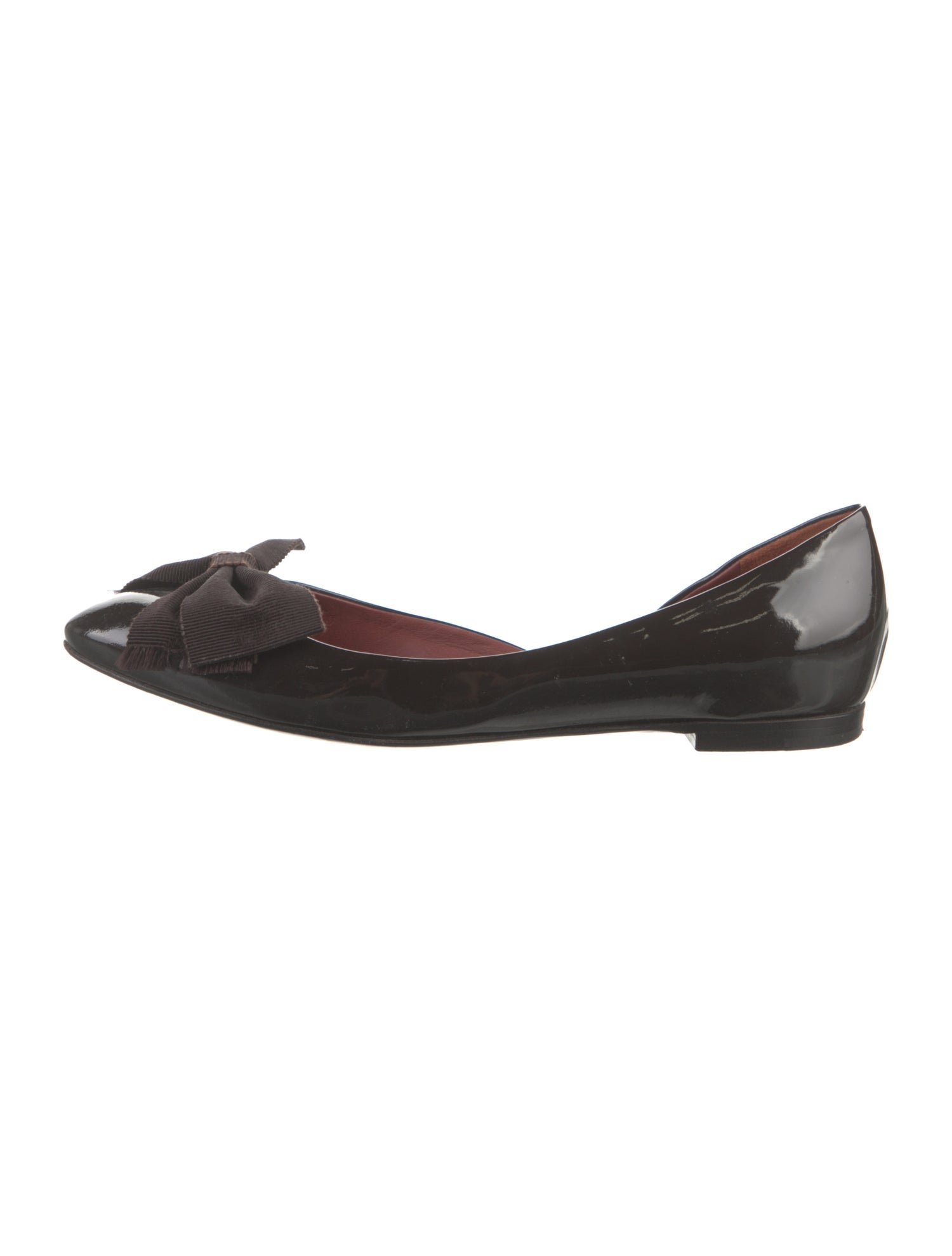 Bottega Veneta Patent Leather Bow Accents D'Orsay Flats