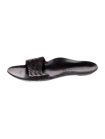 Bottega Veneta Intrecciato Weave Leather Slides