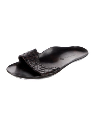 Bottega Veneta Intrecciato Weave Leather Slides