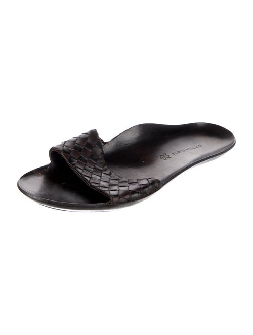 Bottega Veneta Intrecciato Weave Leather Slides