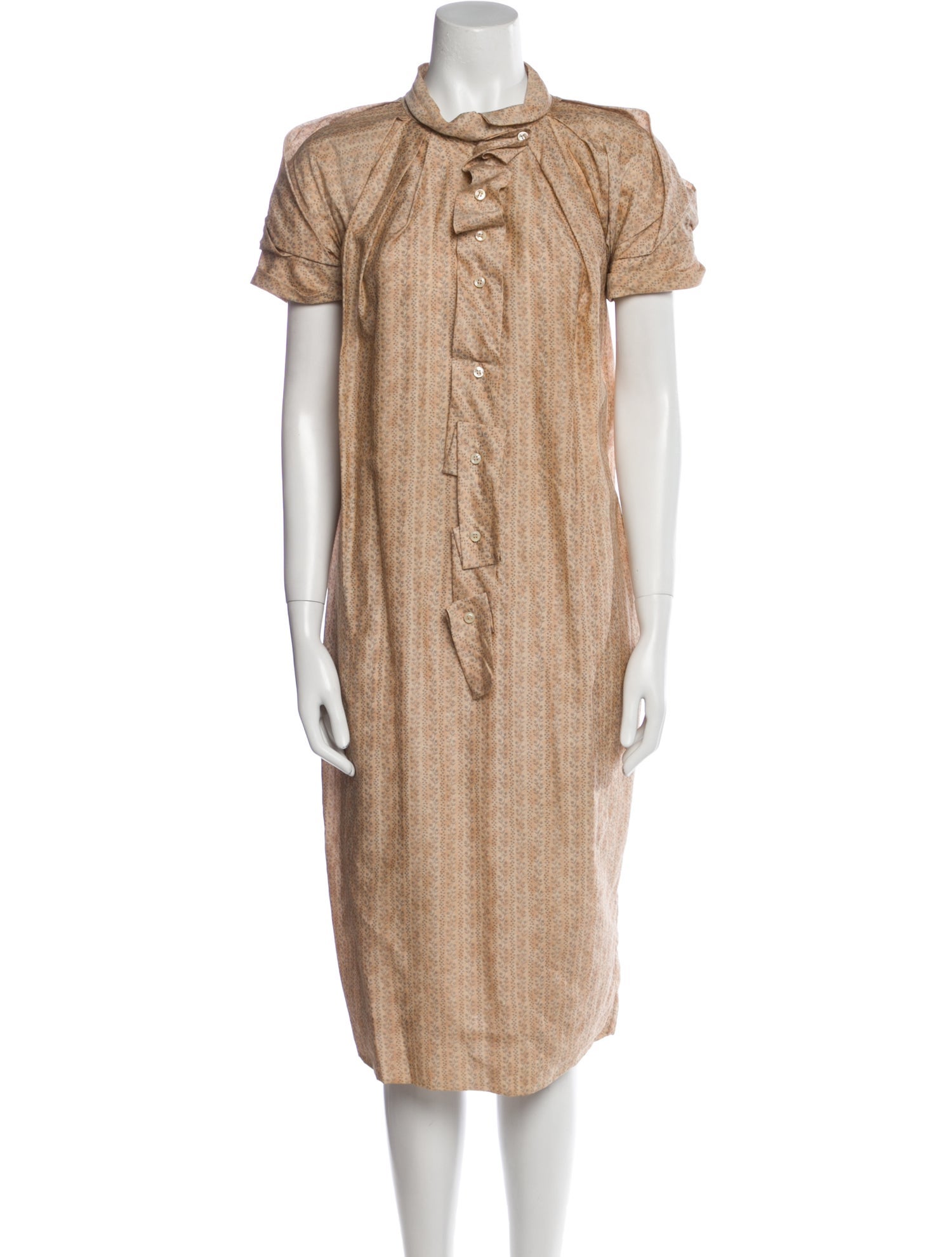 Bottega Veneta Mock Neck Midi Length Dress