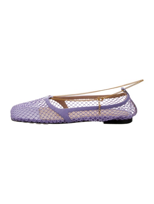 Bottega Veneta Mesh Chain-Link Accents Slingback Flats