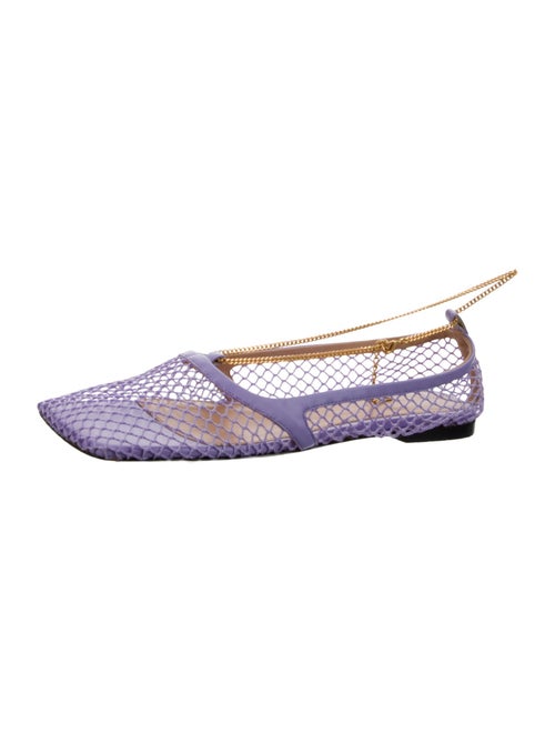 Bottega Veneta Mesh Chain-Link Accents Slingback Flats