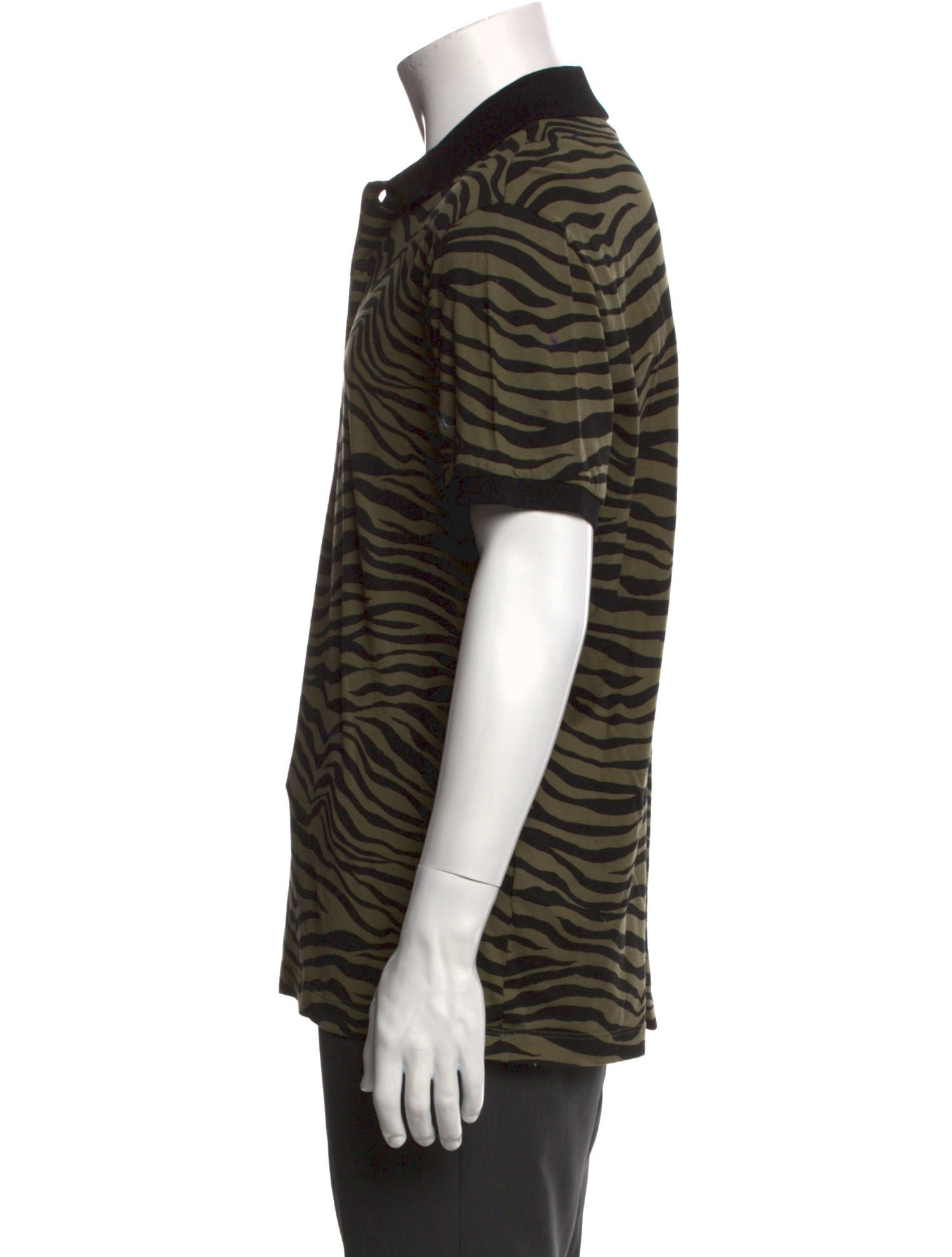 Bottega Veneta Animal Print Collar Polo Shirt