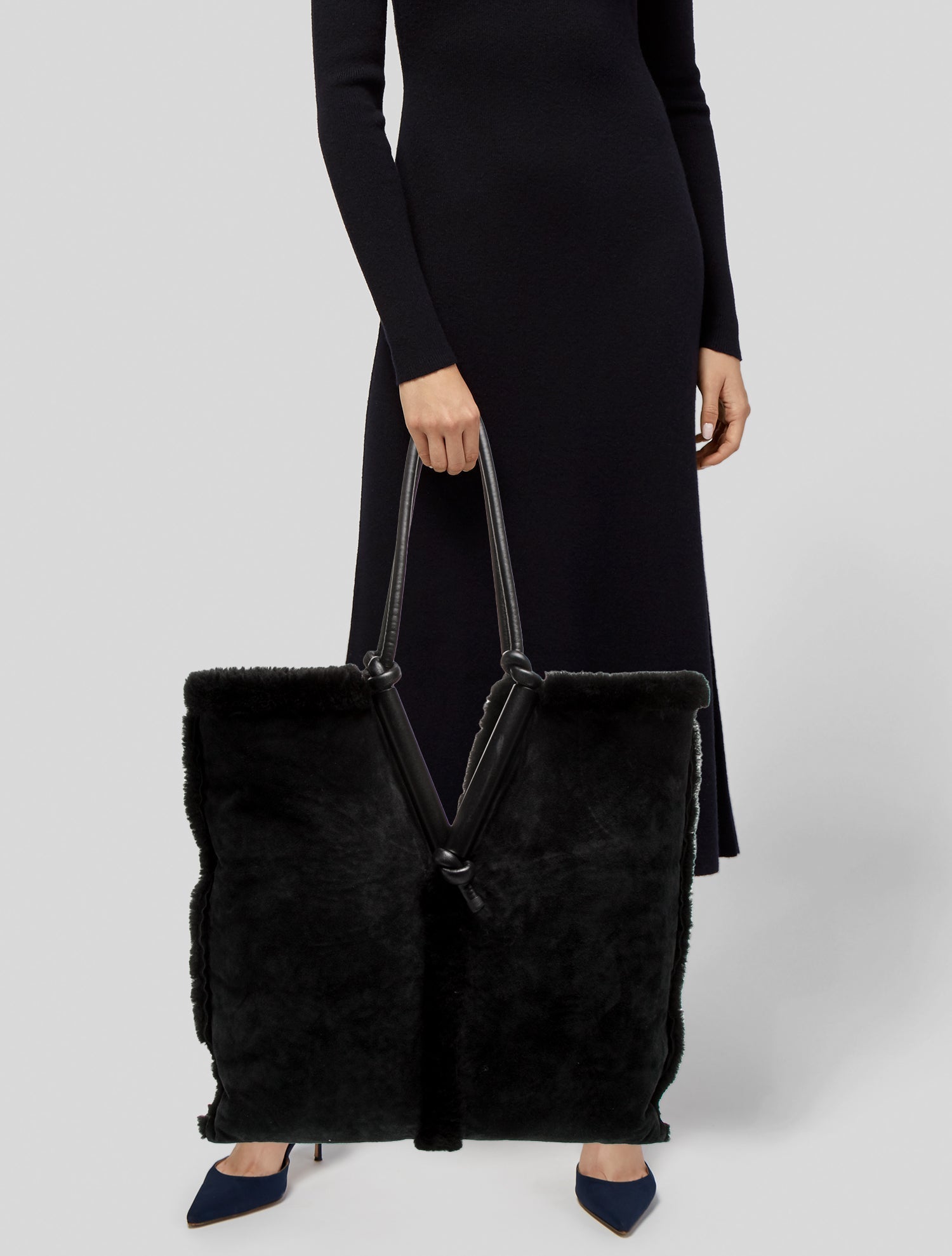 Bottega Veneta Shearling Evening Bag Maxi