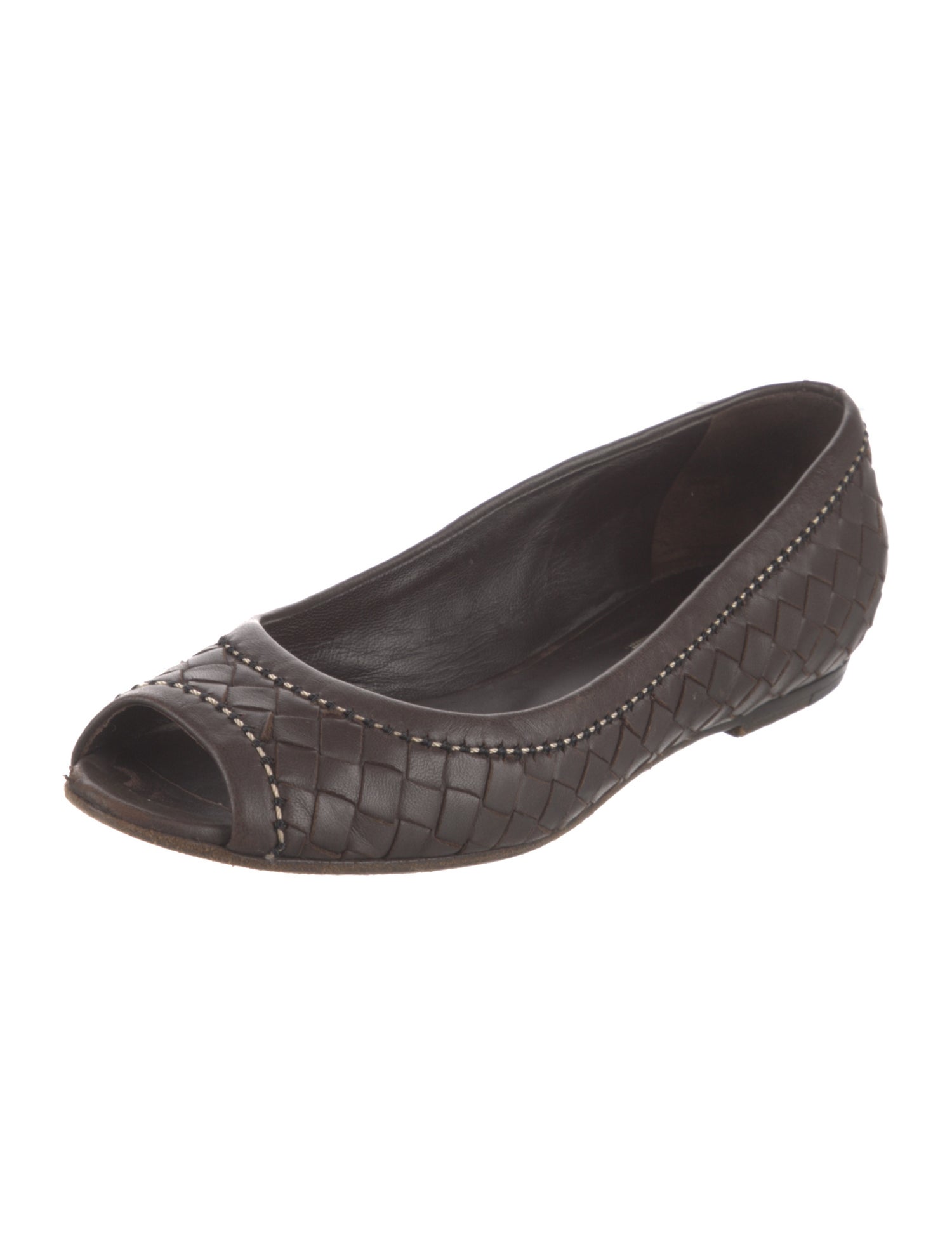Bottega Veneta Intrecciato Weave Leather Flats