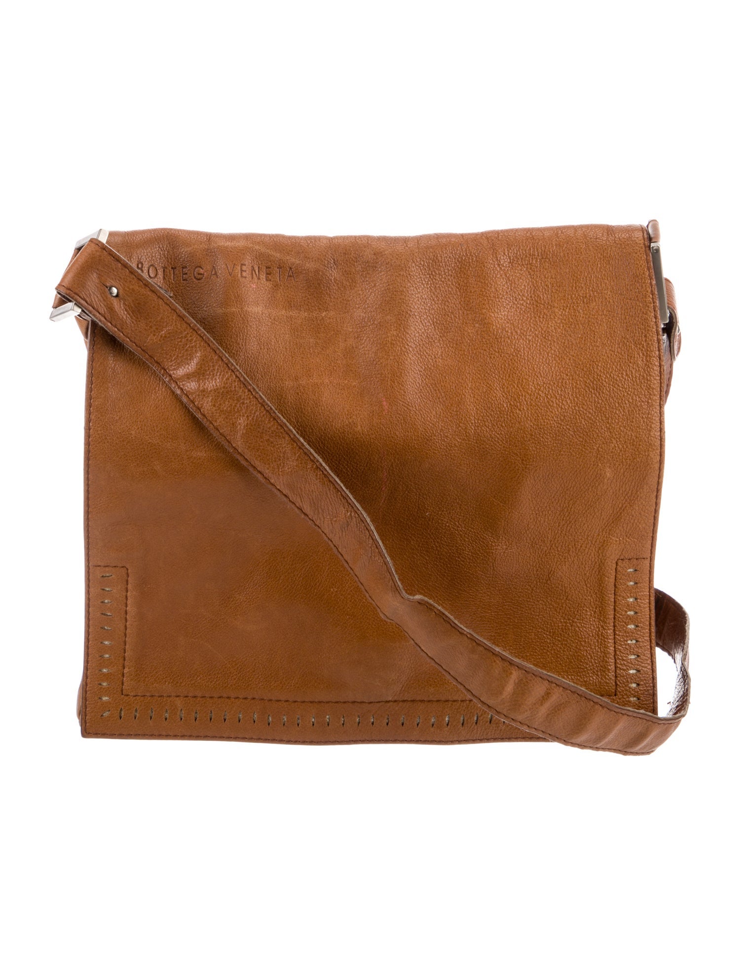 Bottega Veneta Leather Messenger Bag Vintage