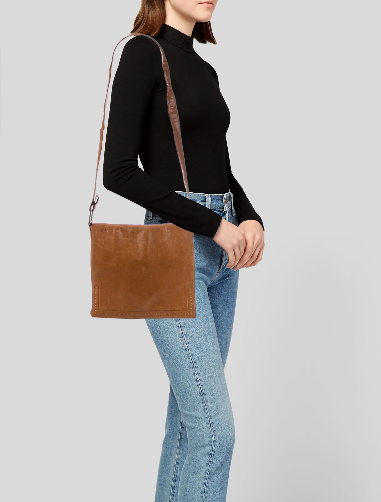 Bottega Veneta Leather Messenger Bag Vintage